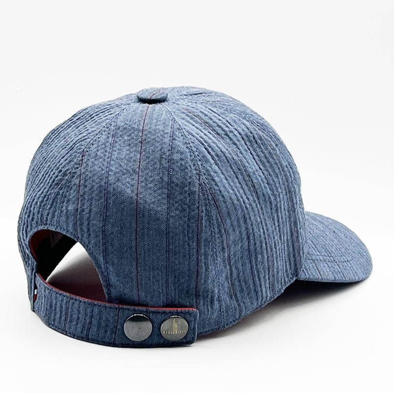 Casquette Gauffrée indigo — Headoniste Made in France — de dos