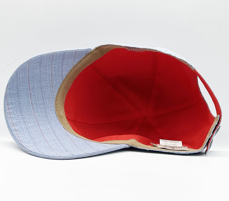 Casquette Gauffrée ciel — Headoniste Made in France — détail
