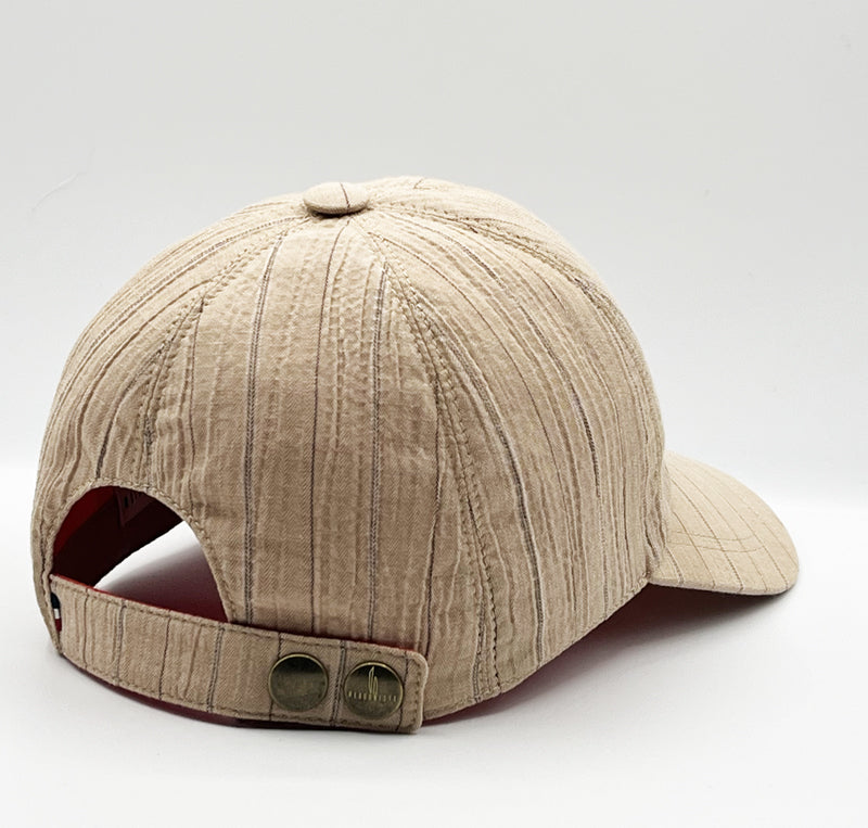 Casquette Gauffrée beige — Headoniste Made in France — de dos