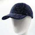 Casquette en laine tweed marine fabriquée en France
