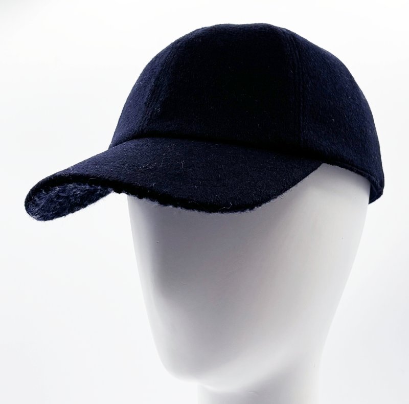 casquette baseball en laine cachemire marine fabriquée en France