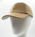 casquette baseball en laine et cachemire camel fabriquée en France
