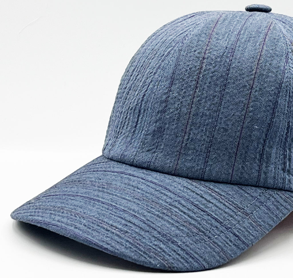 Casquette Gauffrée indigo — Headoniste Made in France — de profil